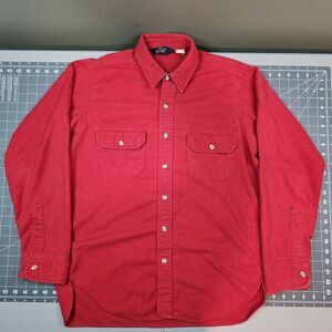 Vintage Woolrich Flannel Shirt Mens Large Red 80s 90s Workwear Retro Classic